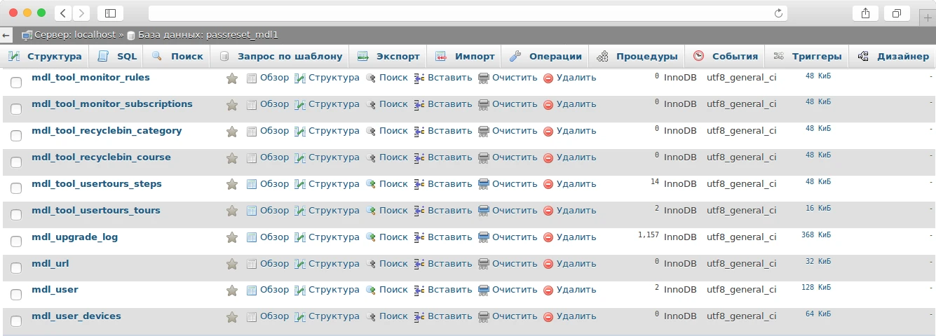 таблицу с пользователями