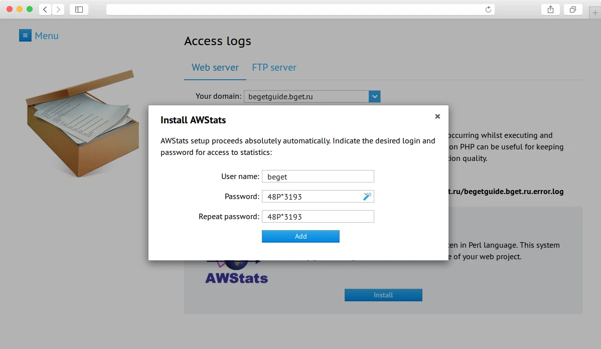 Install AWStats setup