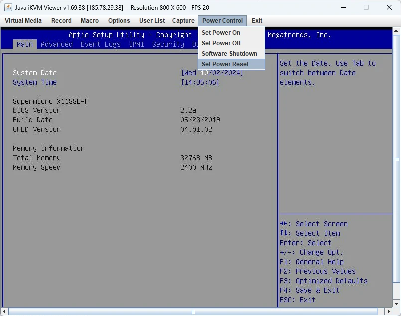 выделенный сервер перезагрузка