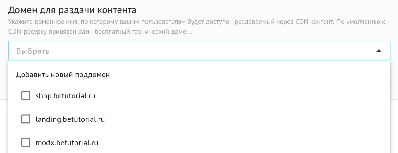 Домен для CDN контента