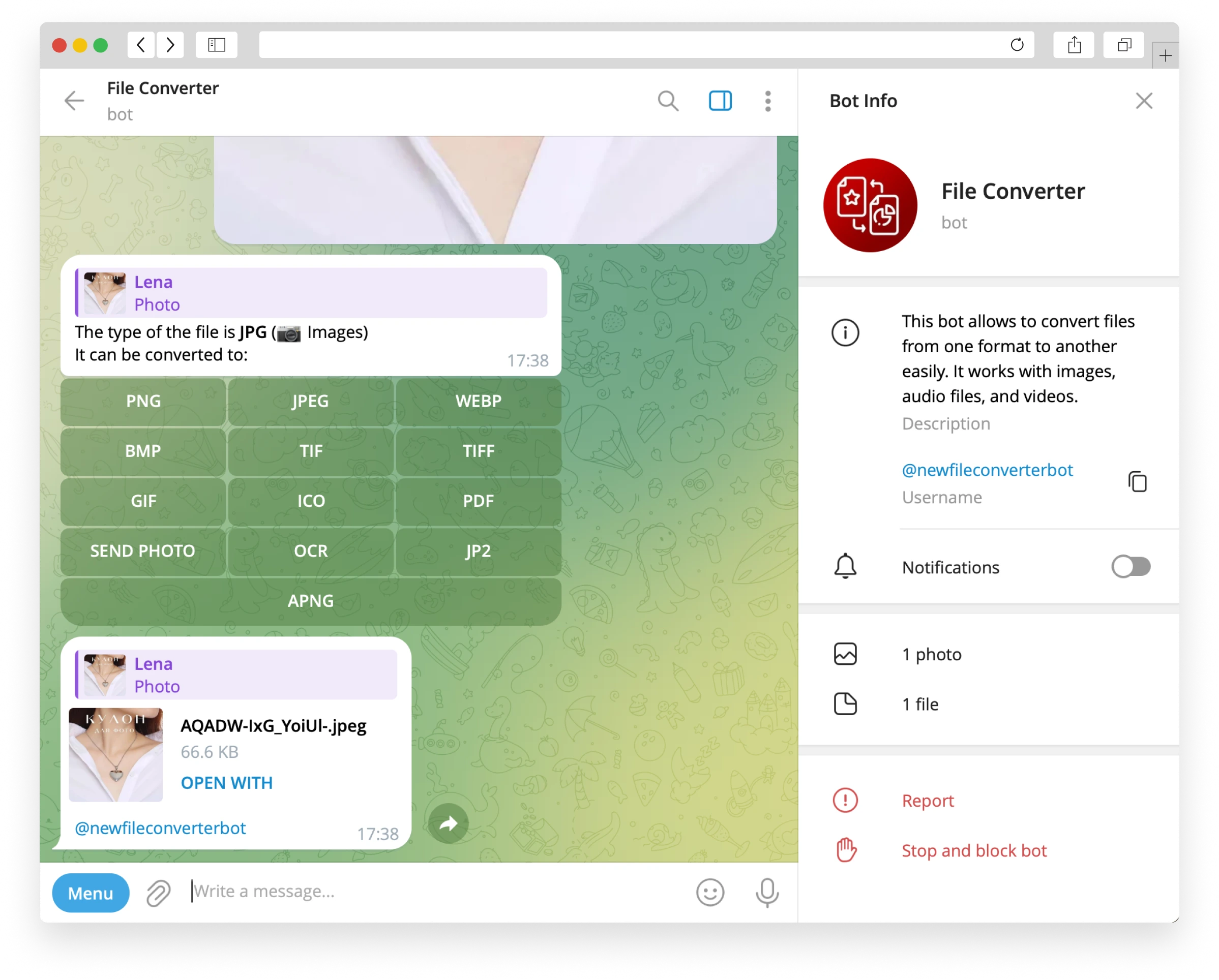 File Converter бот для телеграм