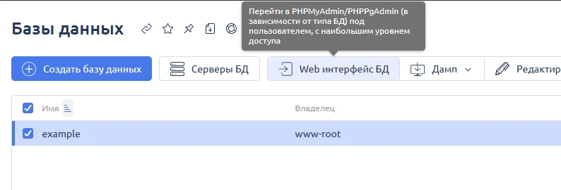 Web-интерфейс БД