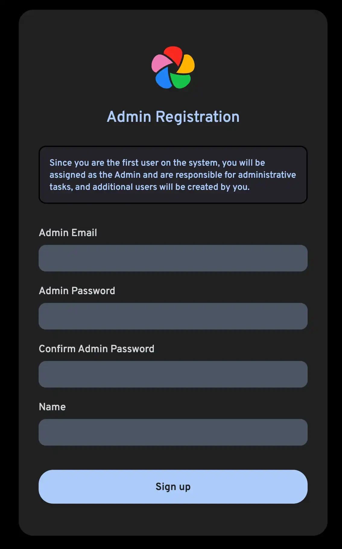 admin registration