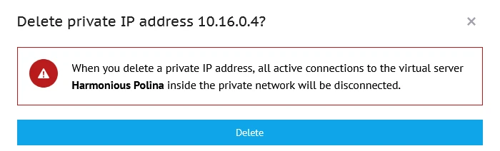 remove private ip