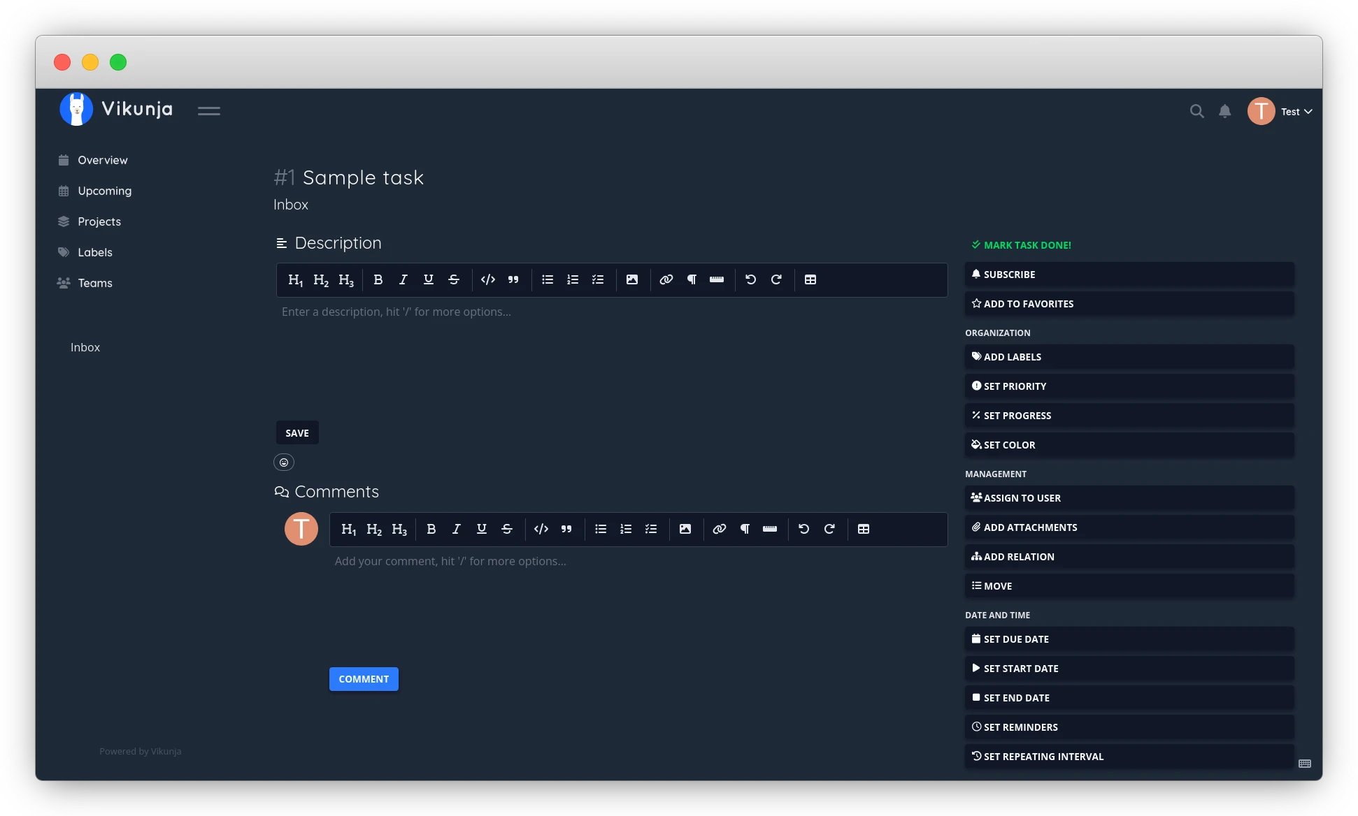 редактирование задачи
