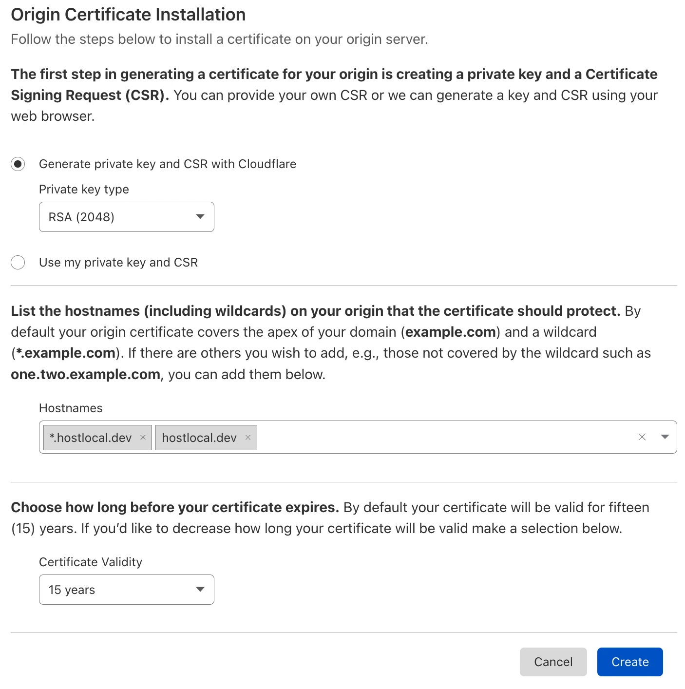 cloudflare генерация сертификата