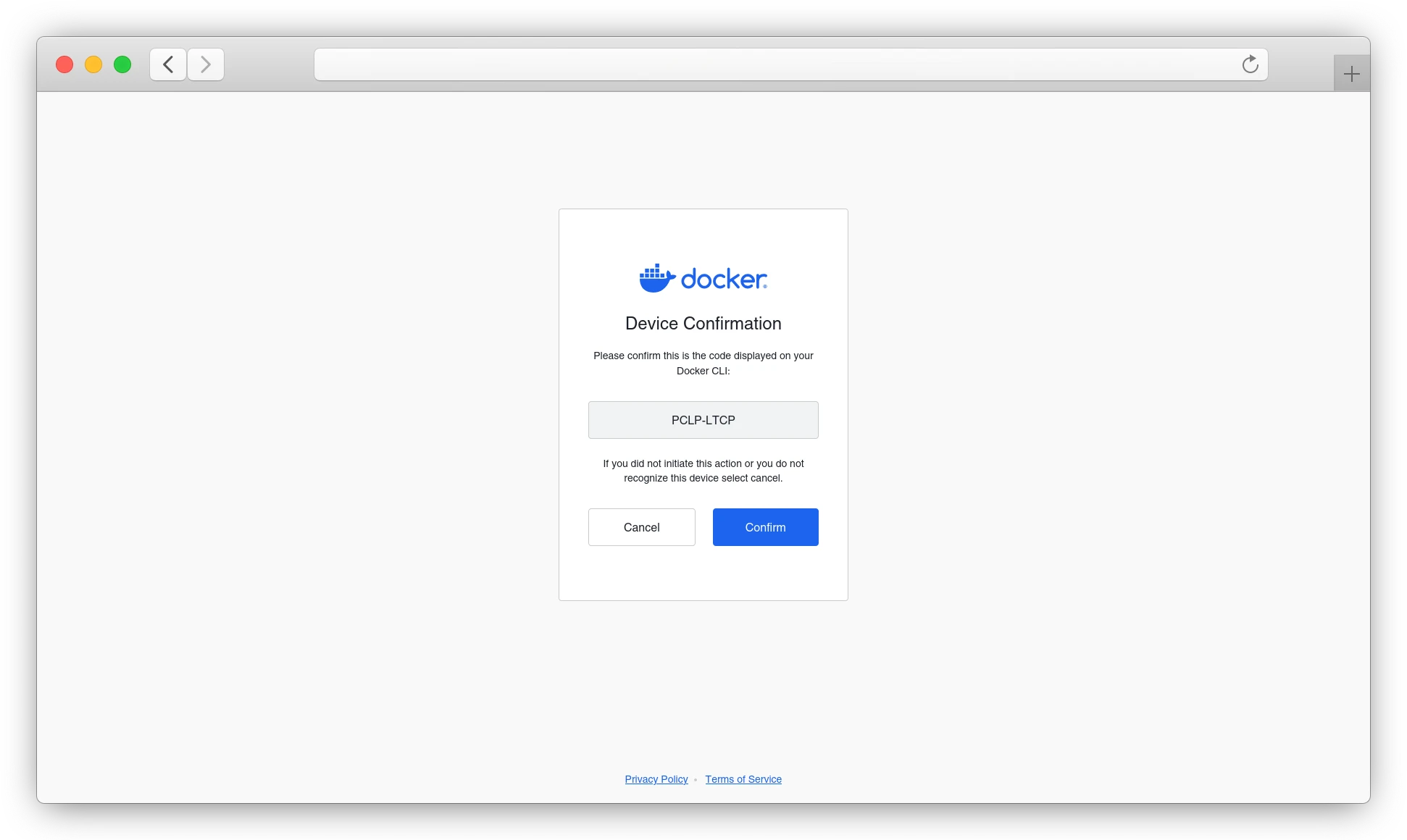 docker device confirmation