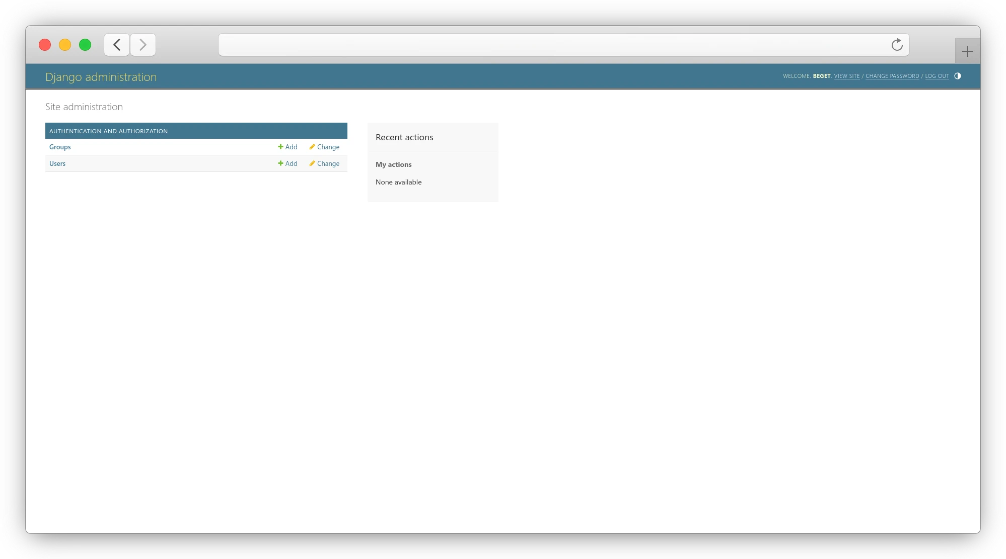 стандартная админ-панель