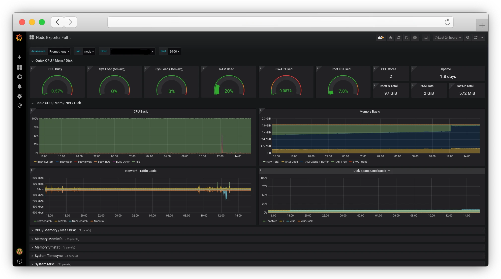 Grafana интерфейс