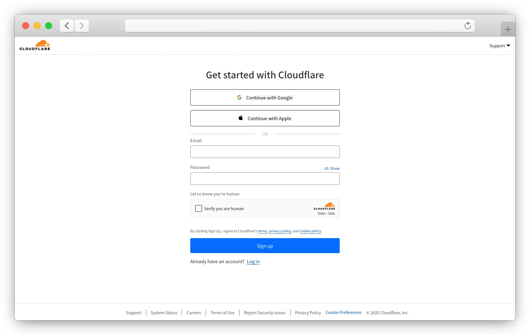 cloudflare регистрация