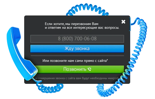 Форма звонка с сайта