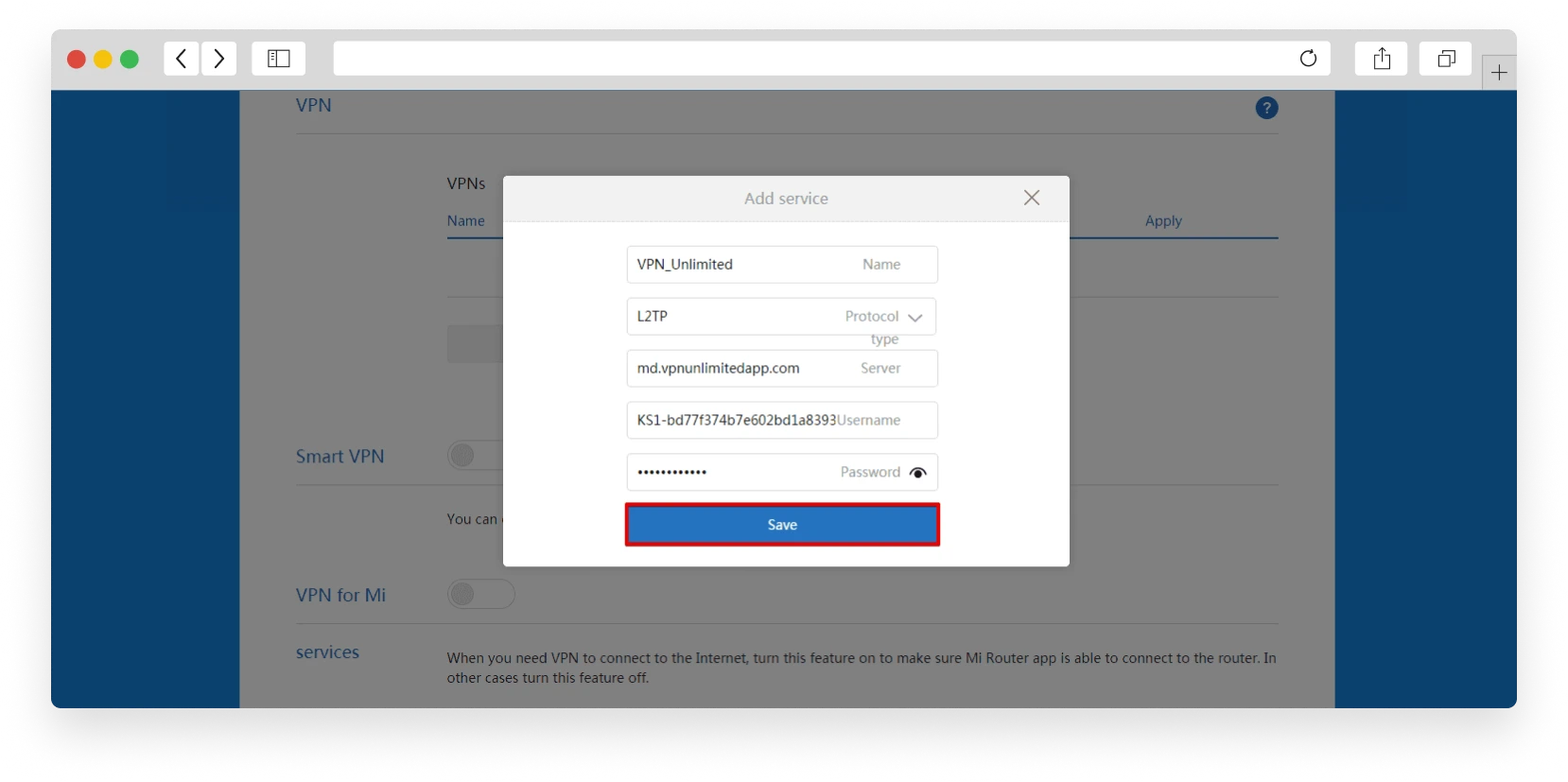 VPN настройка xiaomi