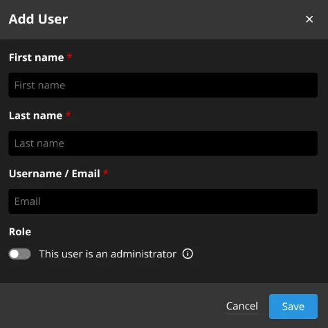User creation form