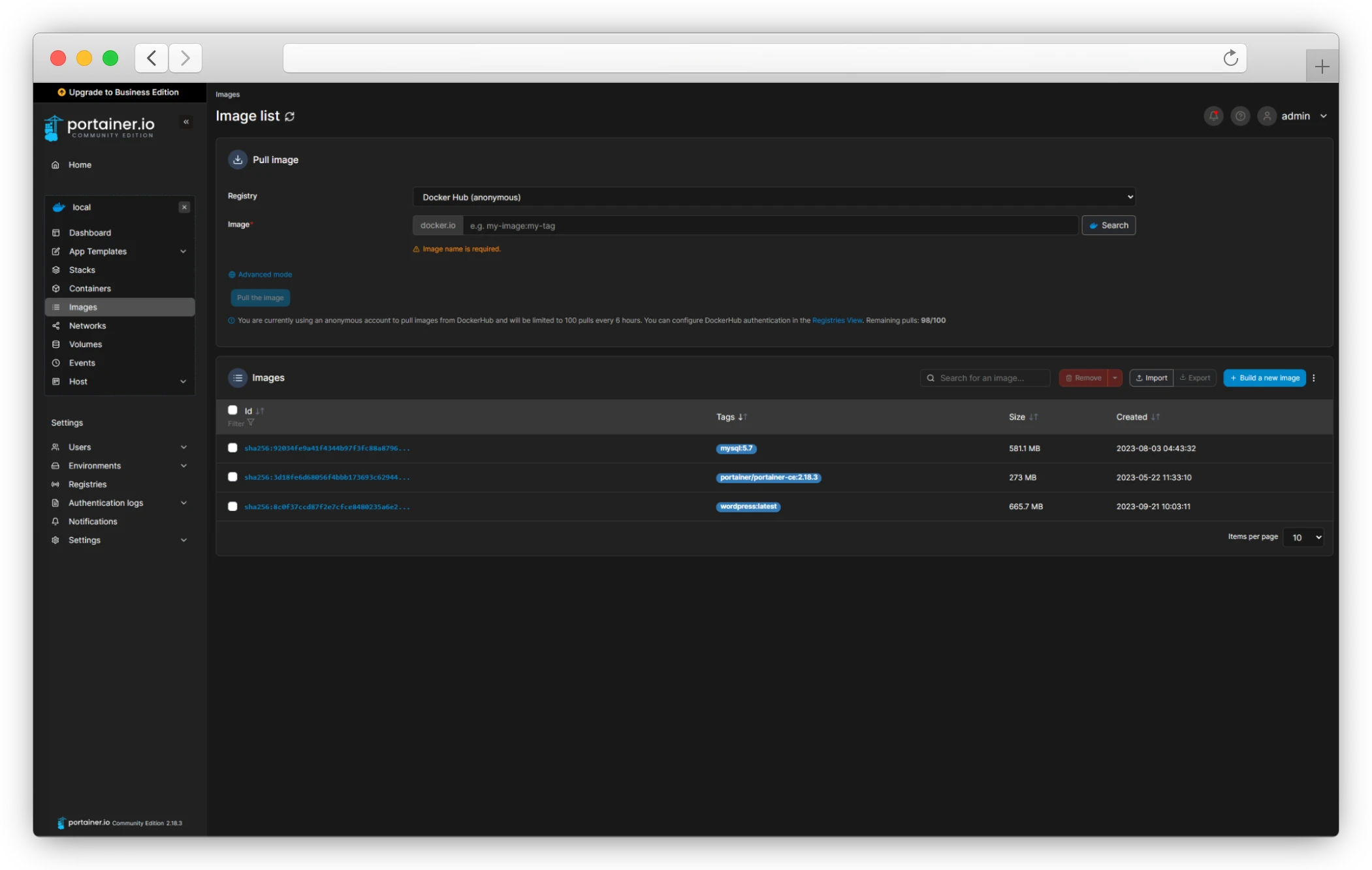 страница Images